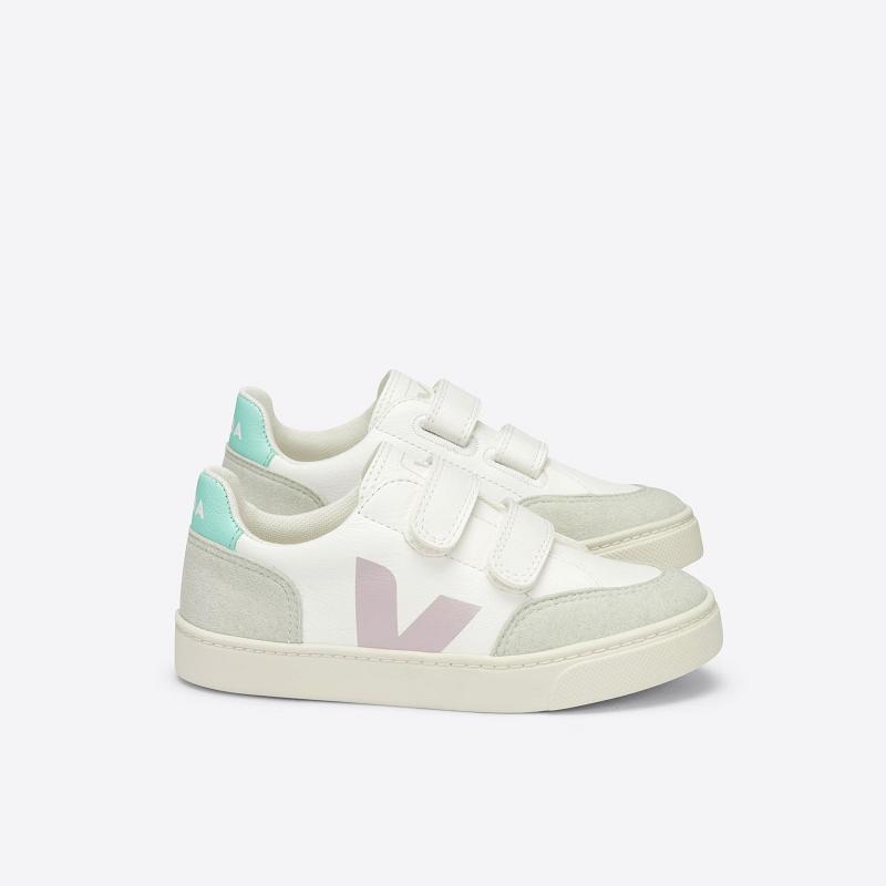 Tenis Veja Niños Outlet - V-12 Velcro Zapatillas Blancas ES74849